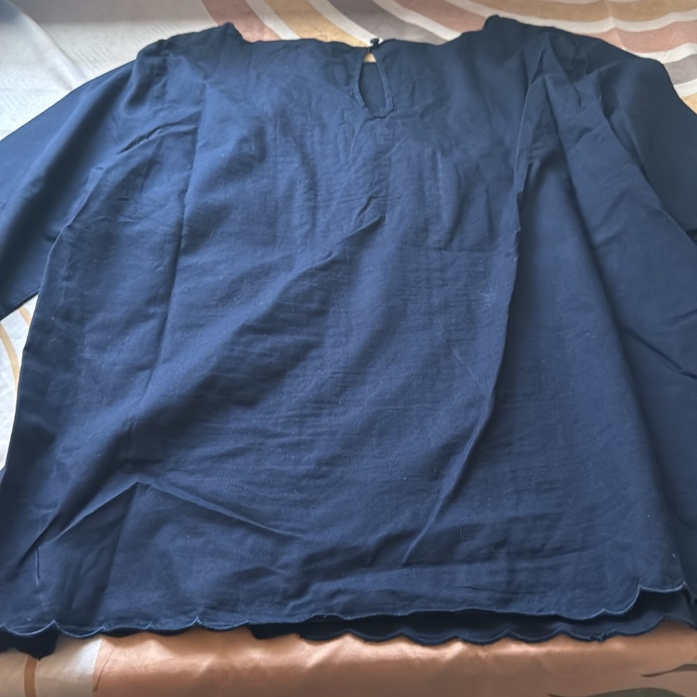 Brooks Brothers Navy Blue Embroidered Long Sleeve Top - Picture 11 of 14